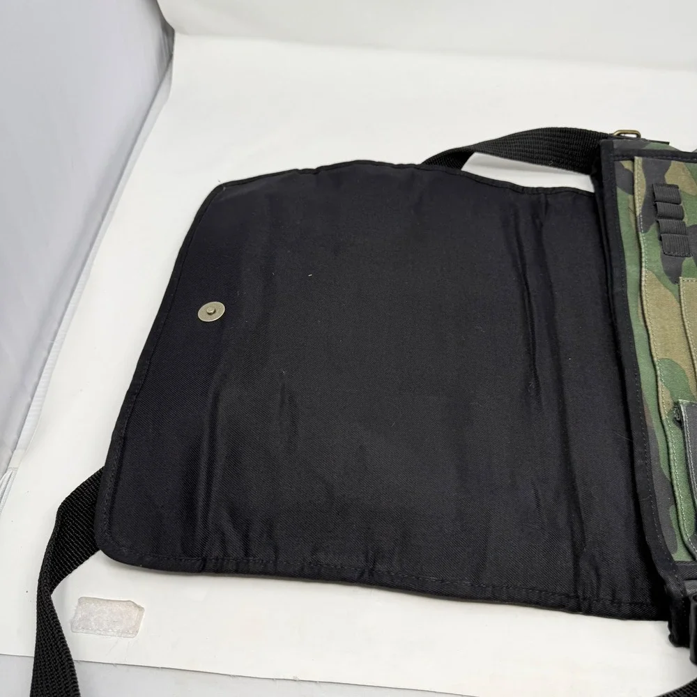 Vtg y2k Fossil Messenger Bag Camo Canvas Crossbody Bag Woodland Camouflage
